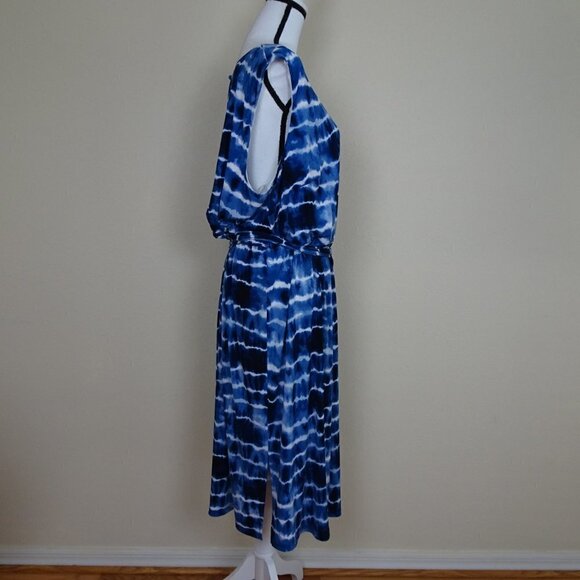 Jessica Howard Tie Dye Dress Women's Plus Size 22W Blue Stretch - Picture 6 of 8